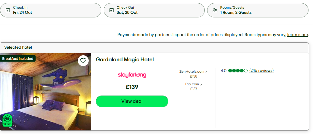 Gardaland Magic Hotel Oct25
