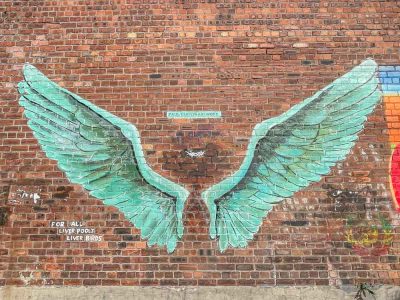Liver Birds Wings street art a quick stop off on a day in Liverpool 2