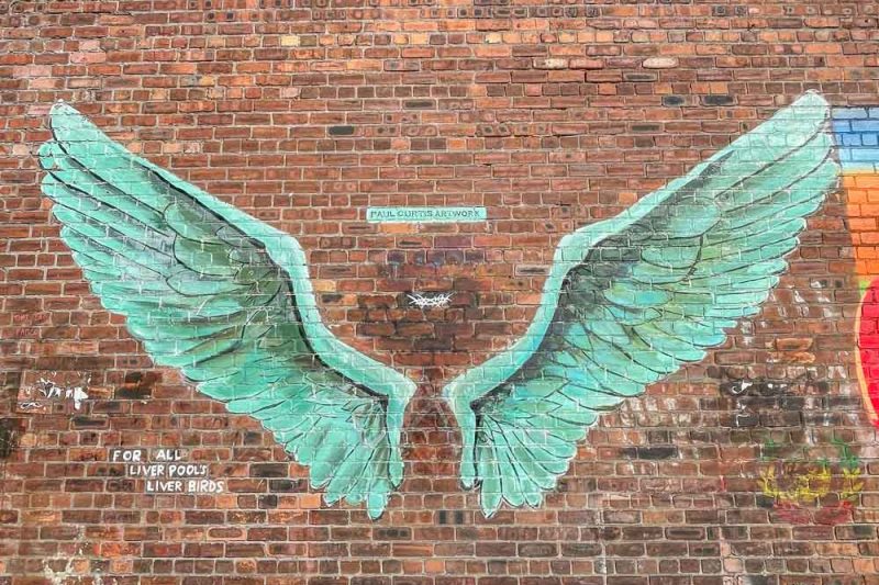 Liver Birds Wings street art a quick stop off on a day in Liverpool 2