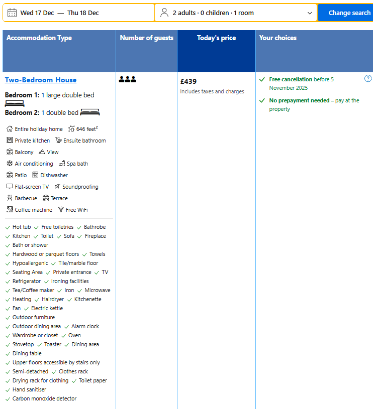 The Old Parlour at Cheshire Boutique Barns Dec25